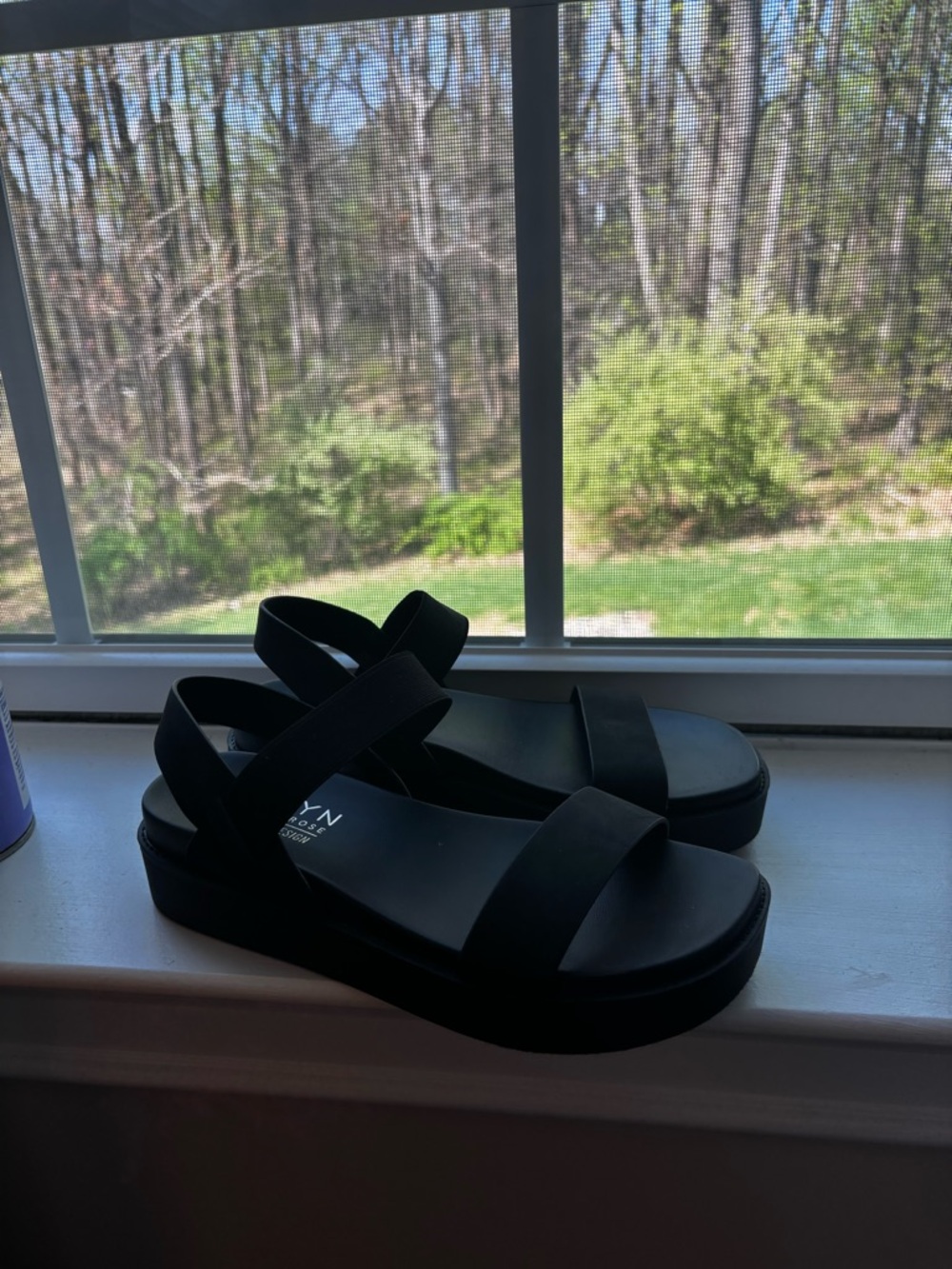 Women's Black Platform Strappy Sandals